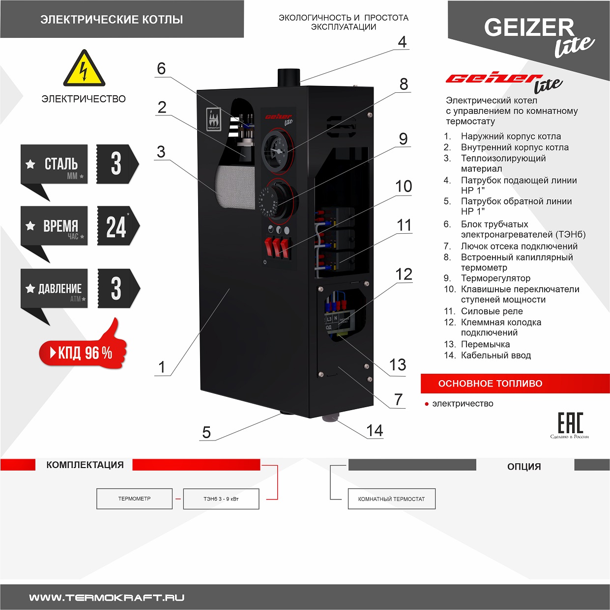 Электрический котел Термокрафт Geizer Lite 6 кВт
